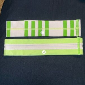 lululemon athletica Striped Green and White Headbands